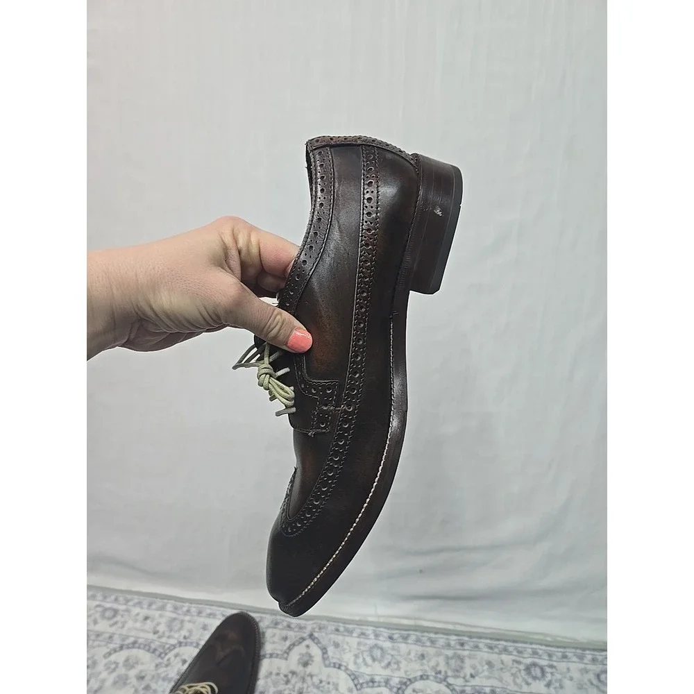 Cole Haan Williams Wingtip Oxford Shoes Men's Size 9.5 M Brown Leather Lace Up